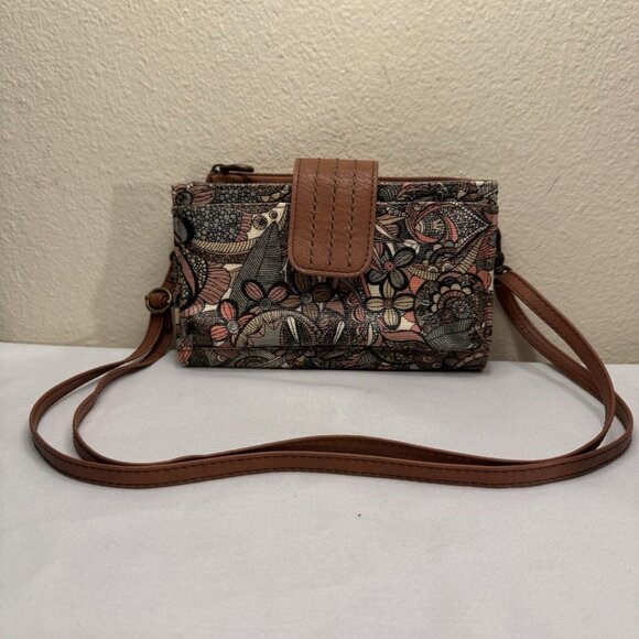 Sakroots Coated Canvas Smartphone Crossbody Wristlet Clutch Wallet Bag Bohemian - Picture 2 of 10